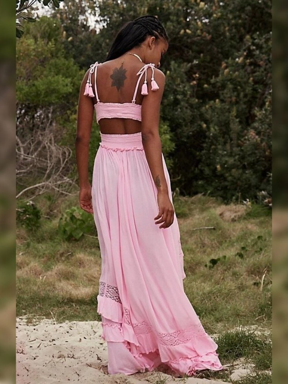 Free People Santa Maria Maxi Dress L 10 Women's Party Sleeveless Pink NEW 46287 - Picture 2 of 5